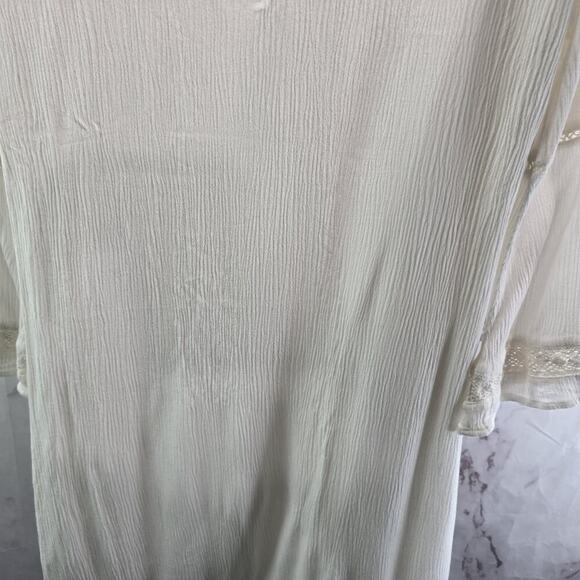 Sanctuary Dress Womens Small White Cover Up Babydoll Boho Crochet Gauze - Picture 7 of 14